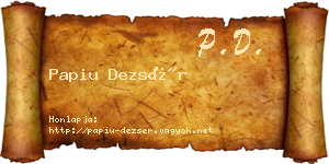 Papiu Dezsér névjegykártya